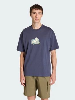 Футболка хлопковая длинная мужская Adidas Terrex Camper Graphic KB9632 L Синяя с принтом (4068821873599)
