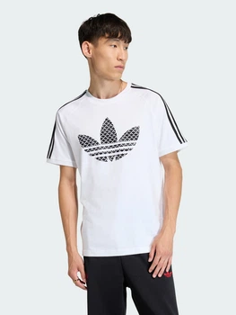 Футболка хлопковая длинная мужская Adidas Originals Monogram Infill KD1360 L Белая с принтом (4068822134866)