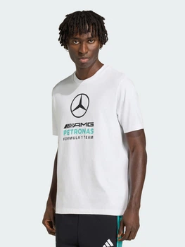 Футболка хлопковая длинная мужская Adidas Mercedes - Amg Petronas Formula 1 Team Dna Graphic KE8164 XL Белая с принтом (4068819545699)