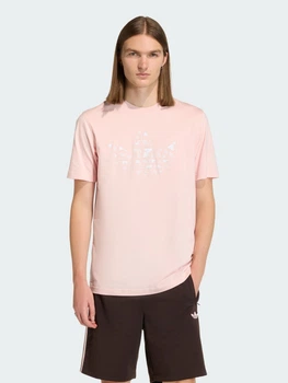 Футболка бавовняна довга чоловіча Adidas Originals Trefoil Series KT3092 M Рожева з принтом (4068819778752)