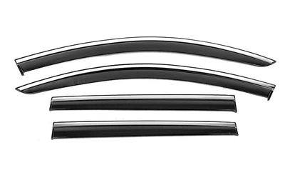 Вітровики для Volkswagen Passat B7 2012-2015 Універсал (4 шт, з хромованим молдингом), Дефлектори вікон Volkswagen Passat B7
