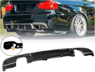Дифузор заднього бампера під двосторонній одиночний вихлоп BMW 3 E90/E91 2005–2011 M-Sport, пластик