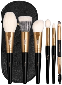 Дорожный набор из 6 кистей для макияжа из натурального ворса с чехлом Tenze Travel Set