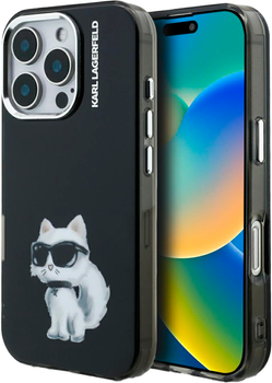 Etui Karl Lagerfeld IML Aquarelle Choupette & Logo iPhone 16 Pro Max Black (3666339464417)
