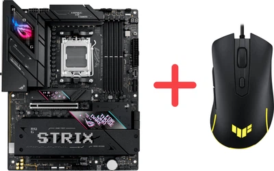 Материнська плата Asus ROG Strix B850-E Gaming Wi-Fi (sAM5, AMD B850, PCI-Ex16)+ Миша Asus TUF Gaming M3 Gen II USB Black у подарунок!