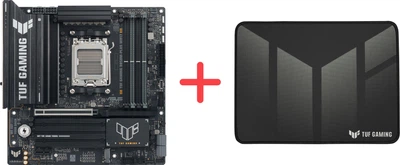 Материнська плата Asus TUF Gaming B850M-PLUS WIFI7 (sAM5, AMD B850, PCI-Ex16)+ Ігрова поверхня Asus TUF Gaming P1 Speed у подарунок!