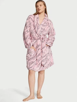 Плюшевый халат Victoria's Secret размер M/L розовый с принтом (30001)