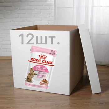 ПАК.Влажный корм Royal Canin KITTEN STERILISED IN GRAVY (Соус) для стерилизованных котят 12шт по 85 г
