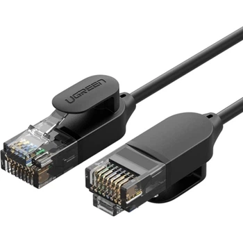 Патч-корд 1м, U/UTP CAT 6A Copper Ethernet Cable тонкий (диаметр 2.8мм) NW122 Black Ugreen (70332)