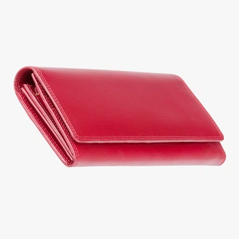 Женский кожаный кошелек Visconti MZ10 Florence Italian Red — Натуральная кожа Nappa, RFID-защита, Классический формат, Красный (Великобритания)