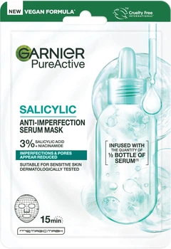 Тканинна маска-сироватка Garnier Skin Naturals із Саліциловою кислотою проти недосконалостей шкіри обличчя 23 г (3600542658867)
