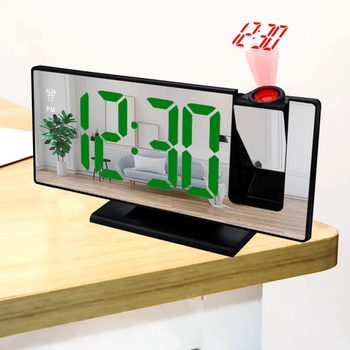 Цифровий годинник з проекцією на стелю DS-3618LP LED дисплей будильник USB заряджання автоматичне регулювання яскравості