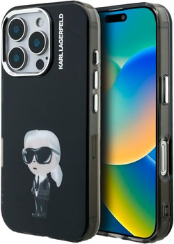 Панель Karl Lagerfeld IML Aquarelle Karl & Logo MagSafe для iPhone 16 Pro Max Black (3666339465315)