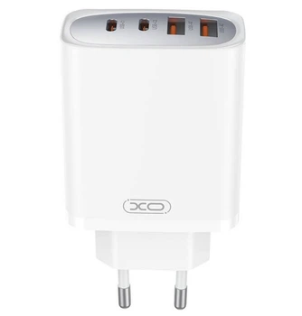 Зарядное устройство 45Вт XO CE22 GaN Nitride быстрая зарядка, блочок с Type-C×2 + USB×2