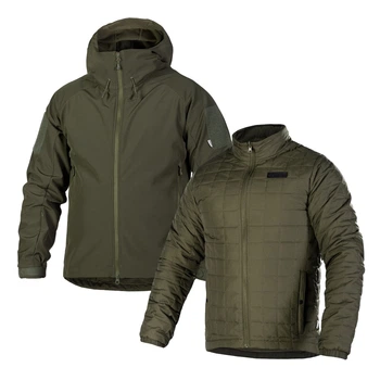 Комплект 2в1 Куртка SoftShell с подстёжкой (9421+9422) Олива (9423), 2XL