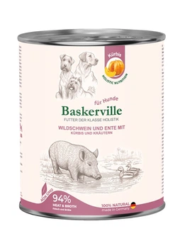 Упаковка влажного корма для собак Baskerville с уткой и кабаном 800г 6шт