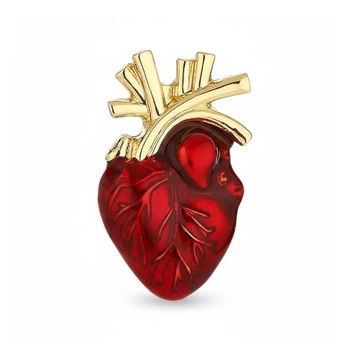 Значок медику BROCHE брошь бижутерия Медицина Сердце красный BRGV115316