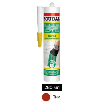 Герметик акриловий 280 мл тик (5шт.) [000020000000040005] Soudal