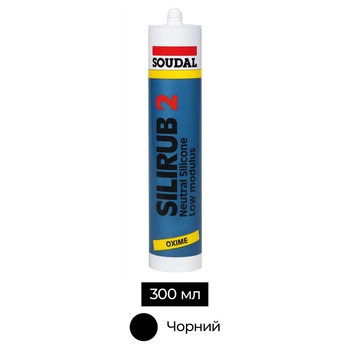 Герметик силіконовий нейтральний 300 мл чорний [000020000000031006] SILIRUB 2 Soudal
