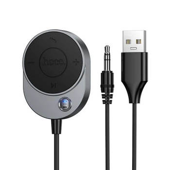 FM-трансмиттер Hoco E150 Path car AUX BT receiver with cable серебристый