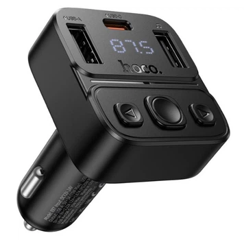 FM-трансмиттер Hoco E87 Delta 35W(1A1C) car BT FM transmitter чорный