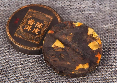 Chenpi Shu Pu’er — Шу Пуер з мандариновою цедрою Чен Пі, порційні точі 6 г × 5 шт | Витриманий цитрусовий пуер з Менхаю