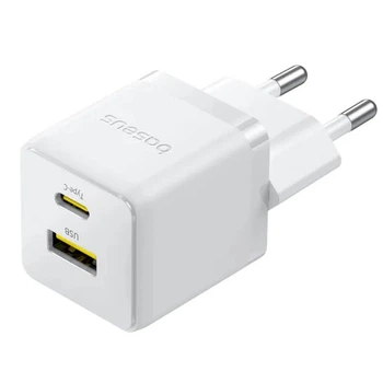 Зарядний блок живлення Type-C+USB Baseus Palm 30 W 20 V 3 А білий