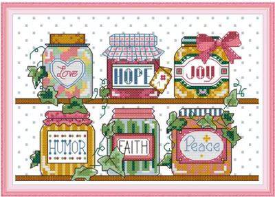 Набір для вишивання за нанесеною на канву схемою "Peace and Joy". AIDA 14CT printed