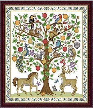 Набор для вышивания по нанесённой на канву схеме "Tree of Life".AIDA 14CT printed , 38*44 см