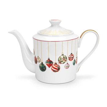 Чайник заварочный Fissman Christmas Balls из фарфора 25.5х12х16.5см/1150мл(16088)