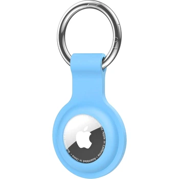 Чехол для поисковой метки Apple AirTag Silicone Key Ring Fluorescent Blue HC [148237]