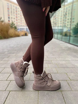Угги на платформе женские замшевые UGG на теплом меху зимние коричневые ZH730-5 38