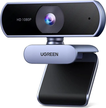 Веб камера с двумя микрофонами UGREEN 1080P USB-веб-камера Full HD Gray (CM678)