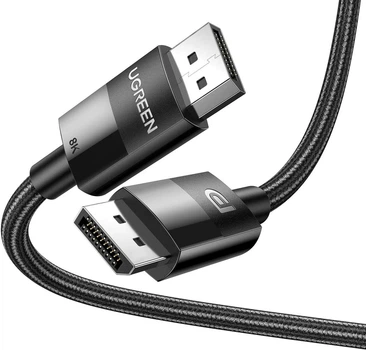 Кабель видео Ugreen DisplayPort DP to DP 1.4 8K@60Hz and 4K@144Hz 32.4Gbps 5 м Black (DP114)