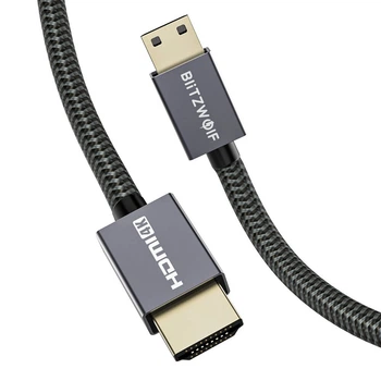 Кабель BLITZWOLF HDMI to Mini HDMI 4K*2K@60HZ, 18GBPS 1.2 м Black/Gray (BW-HDC)