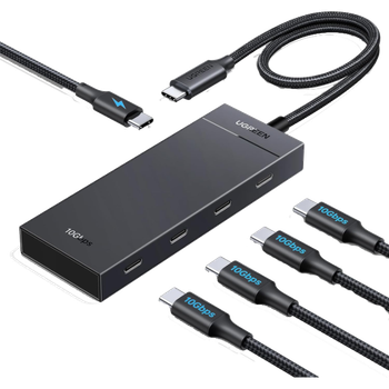USB-концентратор UGREEN USB-C to 4xUSB-C 3.2 Gen2 10Gbps with PD Power Port Black (CM806)