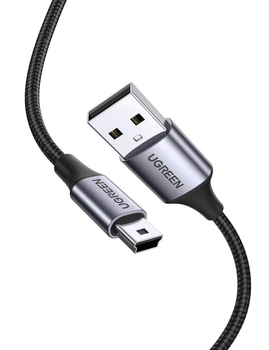 Кабель Ugreen Mini USB to USB в нейлоновой оплетке 2 м Black (US375)