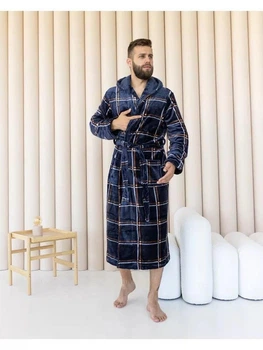 Халат домашній чоловічий 3XL Синій (Д-am-m-halat-006-03)