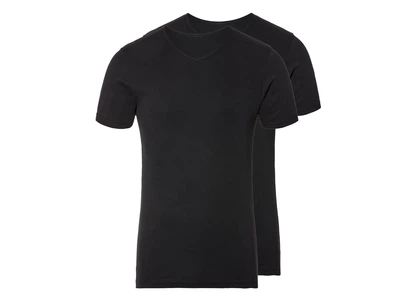 Футболка нательная хлопковая набор 2 шт. для мужчины Livergy by Esmara men 457268 XL Черный