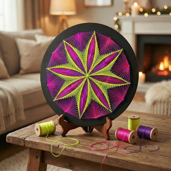 Набір для творчості String Art CreateMe "Сяюча квітка 6" Ø 30 см