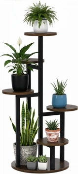 Підставка для квітів Springos металева 5 рівнів Темно-коричнева GA0219 (5908455306843)