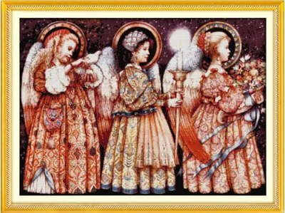 Набор для вышивания по нанесённой на канву схеме "Christmas Eve Angel ". AIDA 14CT printed 71*54 см