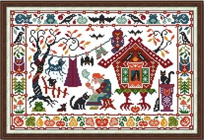 Набір для вишивання за нанесеною на канву схемою "Hallowen 2". AIDA 14CT printed 42*29 см