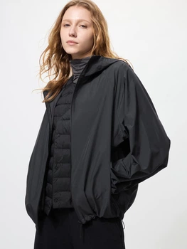 Вітрівка з капюшоном жіноча UNIQLO 856001049 XL Чорна (1159853404)