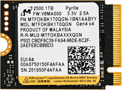 SSD Micron, об'ємом 1 тб купити в Києві: ціна, відгуки, продаж