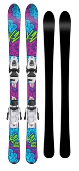 Лижі гірські комплект для підлітків K2 LUV BUG+FDT 7.0 136см Multicolor/black (10B0807.110.1+10B1018.110.1)