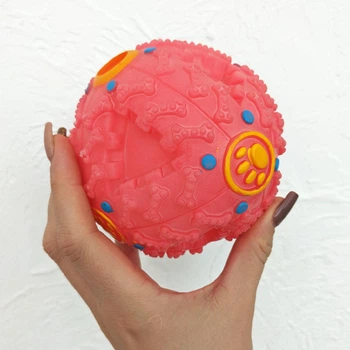 Іграшка для собак DogClub DogBaby М'яч зі звуком та отвором для ласощів 11,5 см Pink