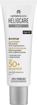 Солнцезащитный флюид CANTABRIA LABS для кожи склонной к акне HELIOCARE 360º ACNIMAT SPF 50 50 мл