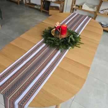 Ранер на стіл Ototextile "Відлуння традіцій" розмір 40*220см; орнамент коричневий 65-0 10/3 РД
