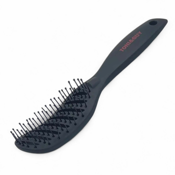 Профессиональная изогнутая щетка для укладки TONI&GUY. Продувочная расческа-скелетка для прикорневого объема и стайлинга.